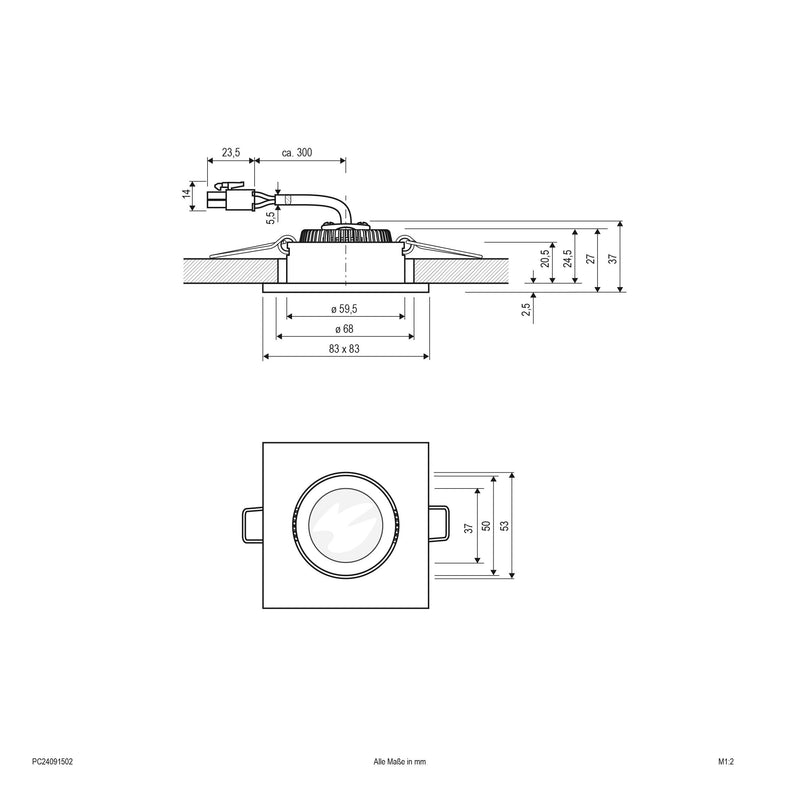 EVN Lichttechnik - Downlight/Strahler/Flutlicht LED-Deckeneinbauleuchte PC24091502 chr/mt 3000K 350mA IP20