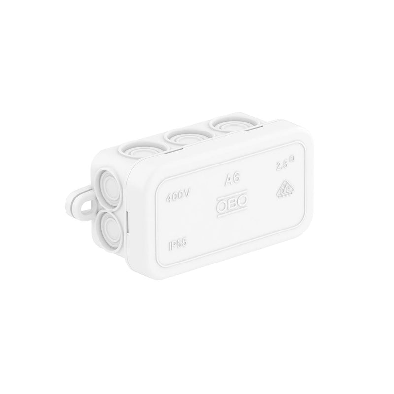 OBO Bettermann - Dose, Gehäuse für Montage auf der Wand/Decke Kabelabzweigkasten A 6 HF RW 80x43x34mm
