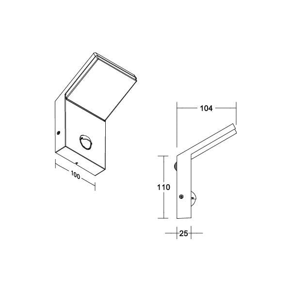 Brumberg Leuchten - Decken-/Wandleuchte LED-Wandanbauleuchte 65121103 3000K, graphit