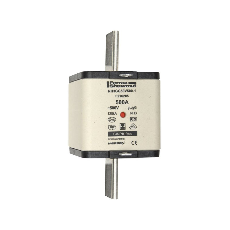 Mersen - Messersicherung NH-Sicherungseinsatz SG NH3GG50V500-1 Gr.3 gG 500A/500V KM