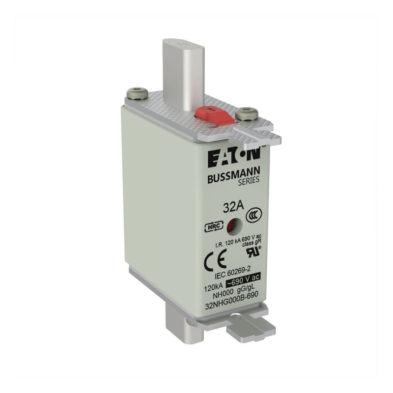 Eaton - Messersicherung Sicherungseinsatz Nieders. 32NHG000B-690 32A AC 690V 120kA − 3 Stück