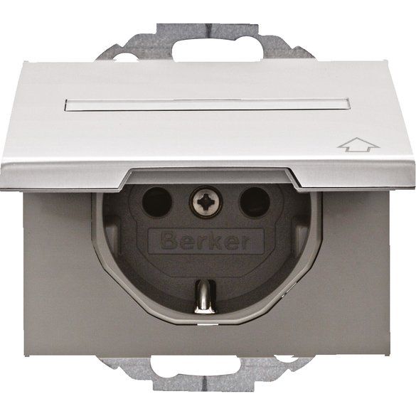 Berker - Steckdose SCHUKO-Steckdose alu 47487103 Deckel/Beschriftung