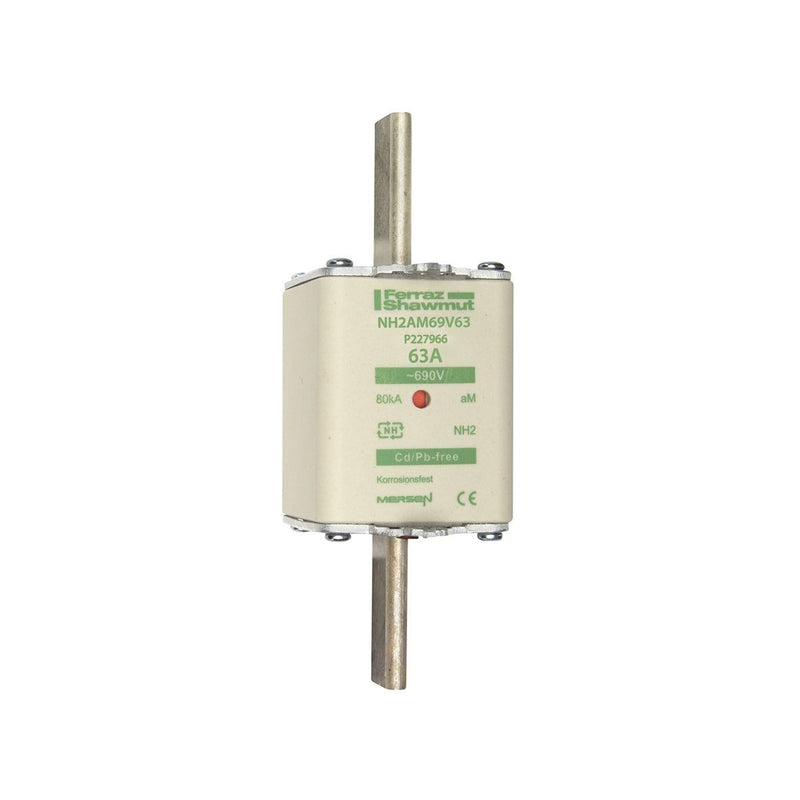 Mersen - Messersicherung Sicherungseinsatz NH aM NH2AM69V63 Gr.2 63A sfü KM − 3 Stück