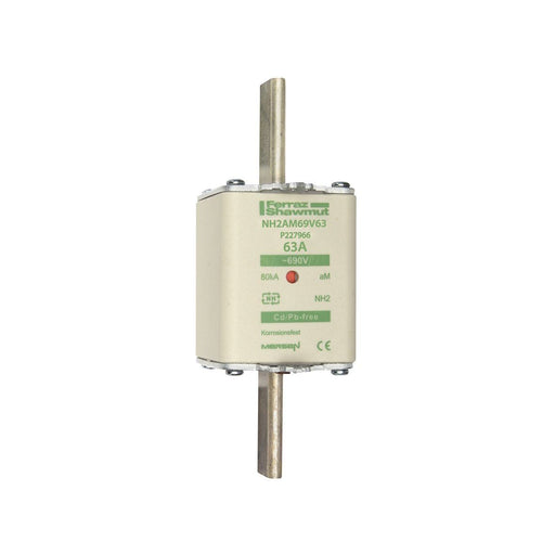 Mersen - Messersicherung Sicherungseinsatz NH aM NH2AM69V63 Gr.2 63A sfü KM − 3 Stück