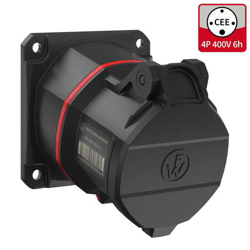 Walther Werke - CEE-Anbausteckdose (IEC 60309) CEE NEO Anbaudose schräg FW531406CC 32A 4P 6h IP54