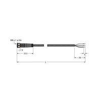 Turck - Konfektioniertes Sensor-Aktor-Kabel Aktuator- u. Sensorleitung PKG3M-1.5/TXL PUR