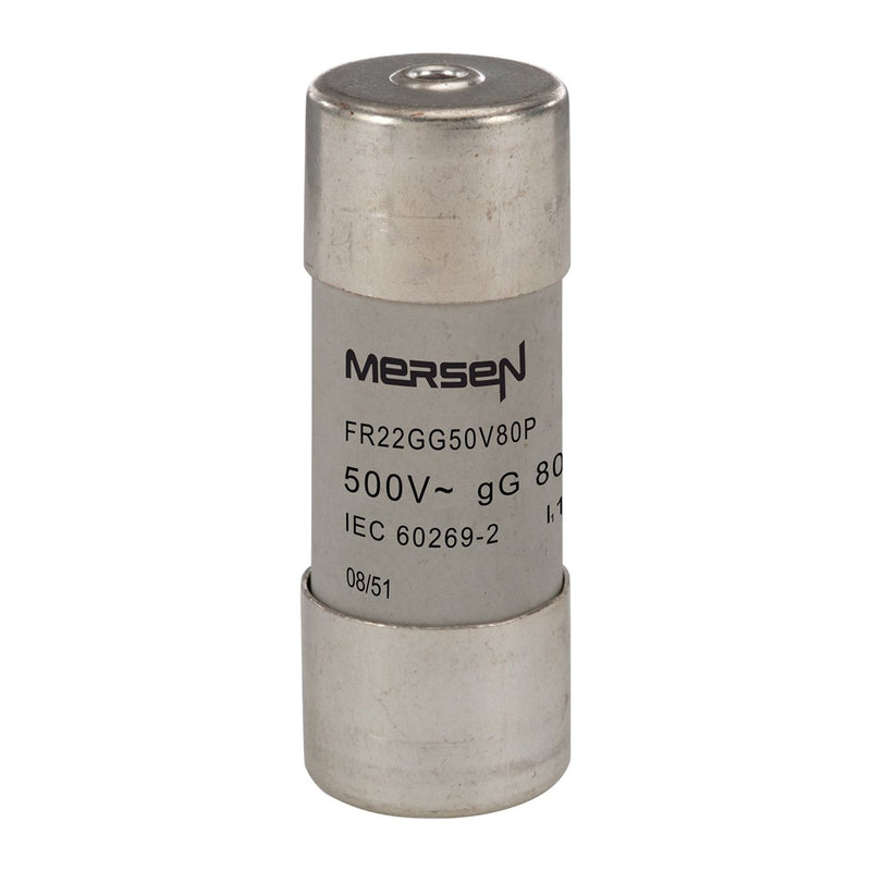 Mersen - Zylindrische Sicherung Sicherungseinsatz zylindr. FR22GG50V80P gG 22x58 80A − 10 Stück