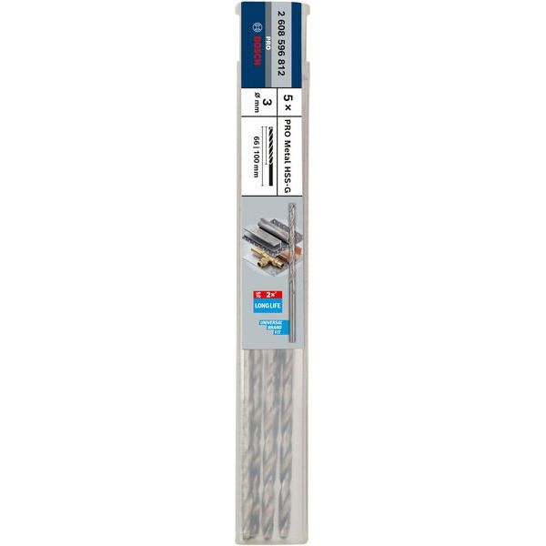 Bosch - Bohrer PRO Metal HSS-G 2608596812 Spiralbohrer 3 x 66