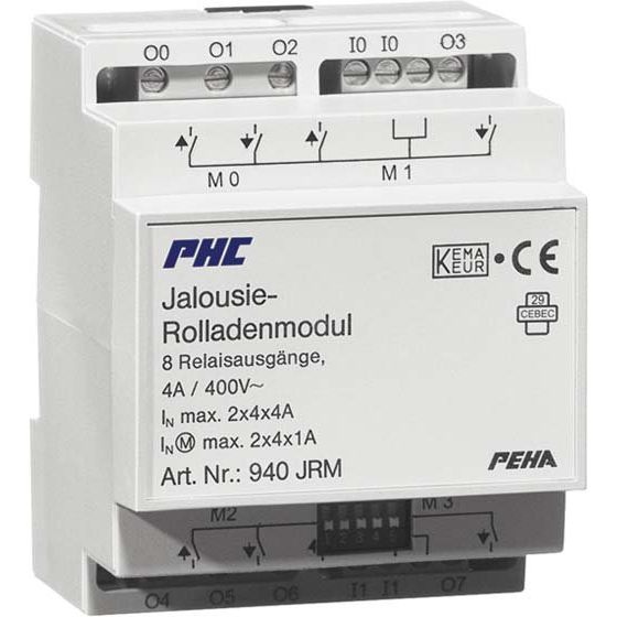 Peha - Bussystem-Jalousieaktor Rollladen/Jalousiemodul D 940 JRM Relaisausgänge 4A
