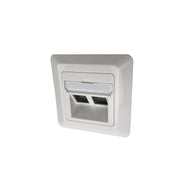 Corning - Kommunikationsanschlussdose Kupfer Rahmenset schräg f. 2xRJ45 UAXCSE-S0201-C040-BP 80x80,VOLKeystone − 12 Stück
