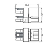 WAGO - Kompaktverteiler für steckbare Gebäudeinstallation h-Verteiler 3-polig 770-1662 Kod. B,hellgrün − 50 Stück