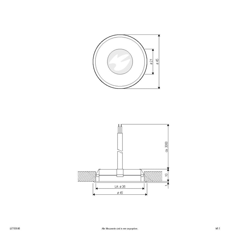 EVN Lichttechnik - Bodeneinbauleuchte LED-Bodenleuchte IP67 L67100640 4000K 12V