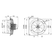 Maico - Wandventilator für Industrie und Gewerbe Axial-Wandventilator EZS 20/2 B Stahlwandring DN 200