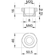 OBO Bettermann - Erweiterungs-/Reduzierring Reduktion 107 R M40-20 PA Iso,lgr − 50 Stück