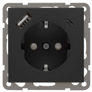 Peha - Elektronik-Gerät für Installationsschalterprogramme Steckdose mit USB D 6511.193 SI USB CA Ladegerät sw − 100 Stück