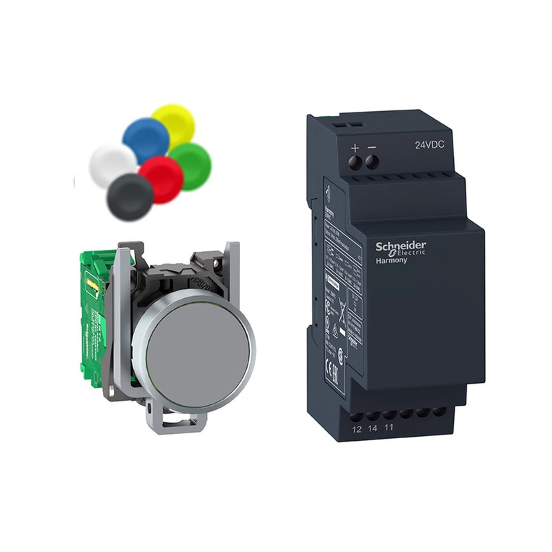 Schneider Electric - Drucktaster, Komplettgerät Drucktaster-Set 24V DC XB4RFB01 Standard-Receiver