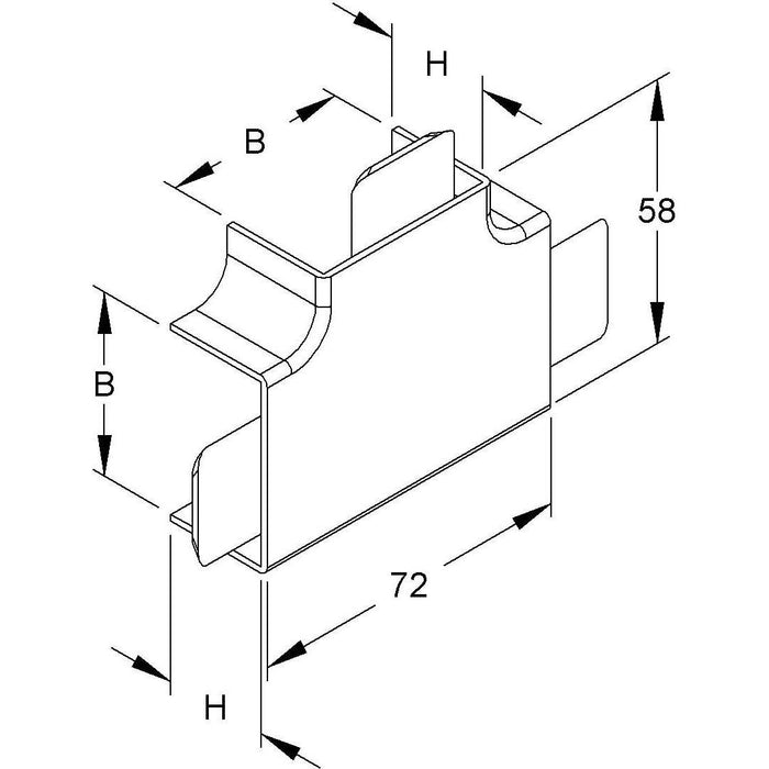 HKL - T-Stück für Leitungsführungskanal T-Stück lgr FT2540.8 Kanal-System HKL − 10 Stück
