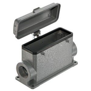 Harting - Gehäuse für Rechtecksteckverbinder Sockelgehäuse 24 B 09300242260 2 Bügel am Oberteil