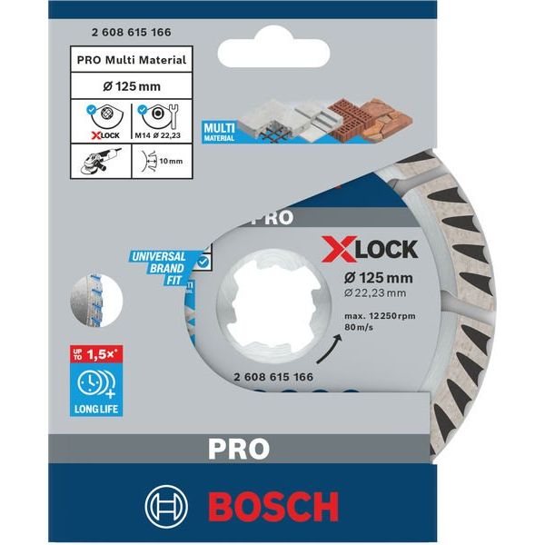 Bosch - Trenn-/Schleifscheibe PRO Multi Material X-Lock 2608615166 Diamanttrennscheibe