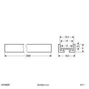 EVN Lichttechnik - Mechanisches Zubehör/Ersatzteile für Leuchten Alu-Profil extra flach APXSW200 200cm weiss