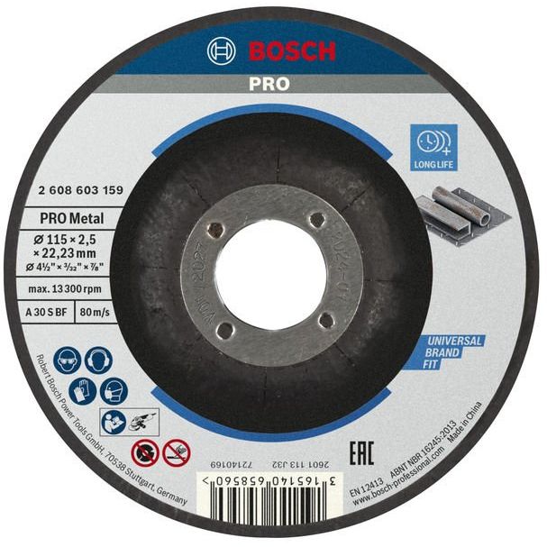 Bosch - Trenn-/Schleifscheibe PRO Metal Trennscheibe, 2608603159 115 x 2.5 x 22.23 mm