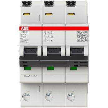 ABB Stotz S&J - Leitungsschutzschalter Sicherungsautomat SX203-B20 6kA, 20A, 3P