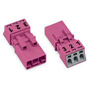 WAGO - Steckverbinder für steckbare Gebäudeinstallation Stecker 3-polig 890-293 Kod. B,pink − 50 Stück