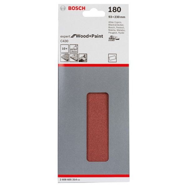 Bosch - Schleifpapier/Schleifvlies Schleifblatt C430, 93 x 2608605314 230 mm 180 ungelocht
