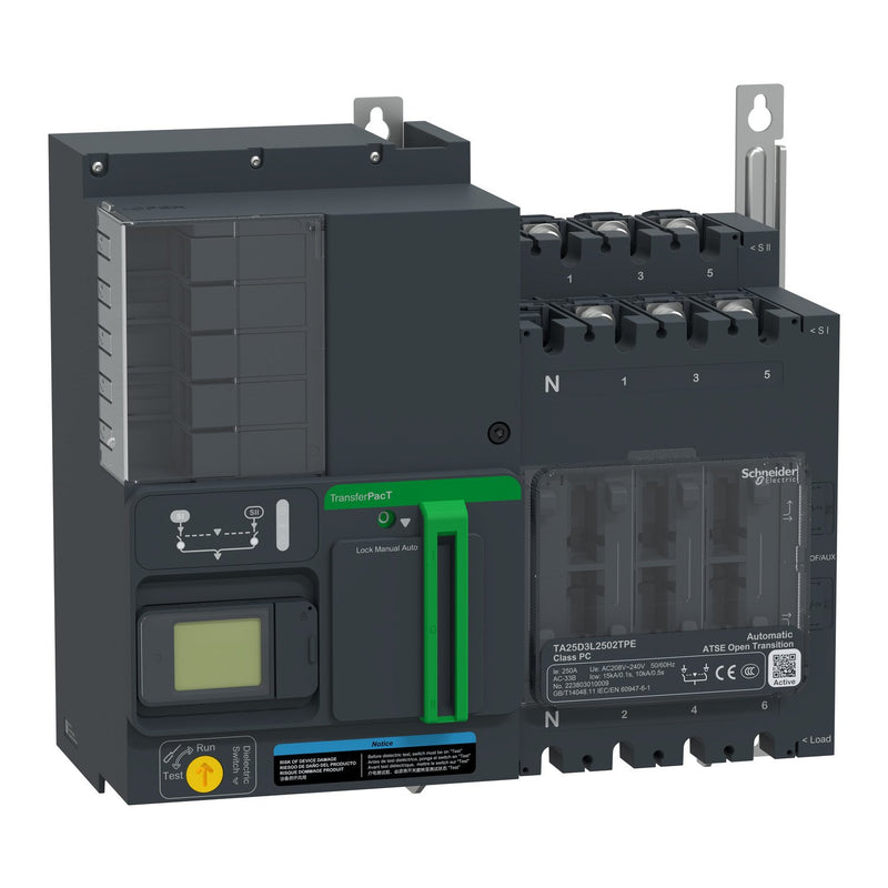 Schneider Electric - Lastschalter Netzumschaltung autom. TA25D3L2502TPE 250A 230V 3P LCD