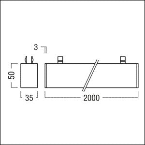 Zumtobel Group - Mechanisches Zubehör/Ersatzteile für Leuchten Blindeinsatz SUI 3PH/L3 #60200146 2m
