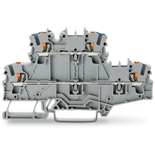 WAGO GmbH & Co. KG - Durchgangs-Reihenklemme Doppelstockklemme 2202-2703 grau − 50 Stück