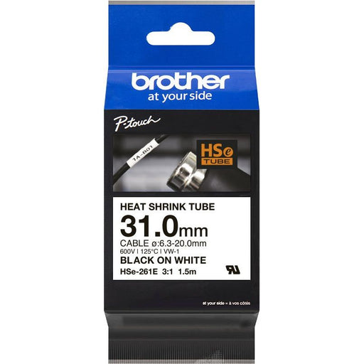 Brother - Schrumpfschlauch Schrumpfschlauchkassette HSe-261E ws/sw, 31,0mm, 1,5m