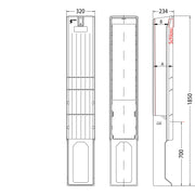 uesa - Gehäuse/Schaltschrank (leer) Verteilersäule A010-1850 1150x320x234mm
