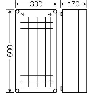 Hensel - Sammelschienengehäuse Mi-Wandlergehäuse Mi 2448 600x300mm 630A, 5p