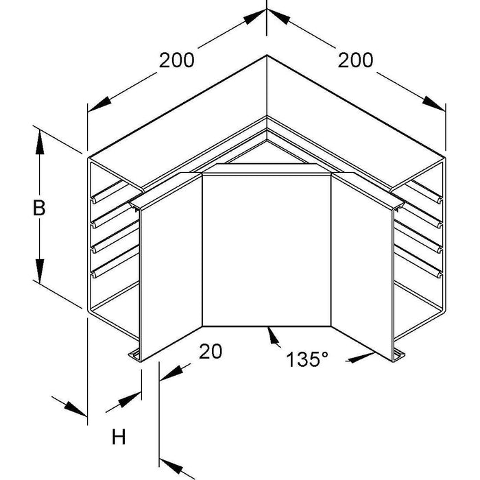 HKL - Inneneck für Leitungsführungskanal Inneneck cws I80150.6 Kanal-System GL − 2 Stück
