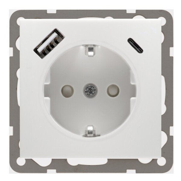 Peha - Elektronik-Gerät für Installationsschalterprogramme Steckdose mit USB D 6511.02 SI USB CA Ladegerät rws