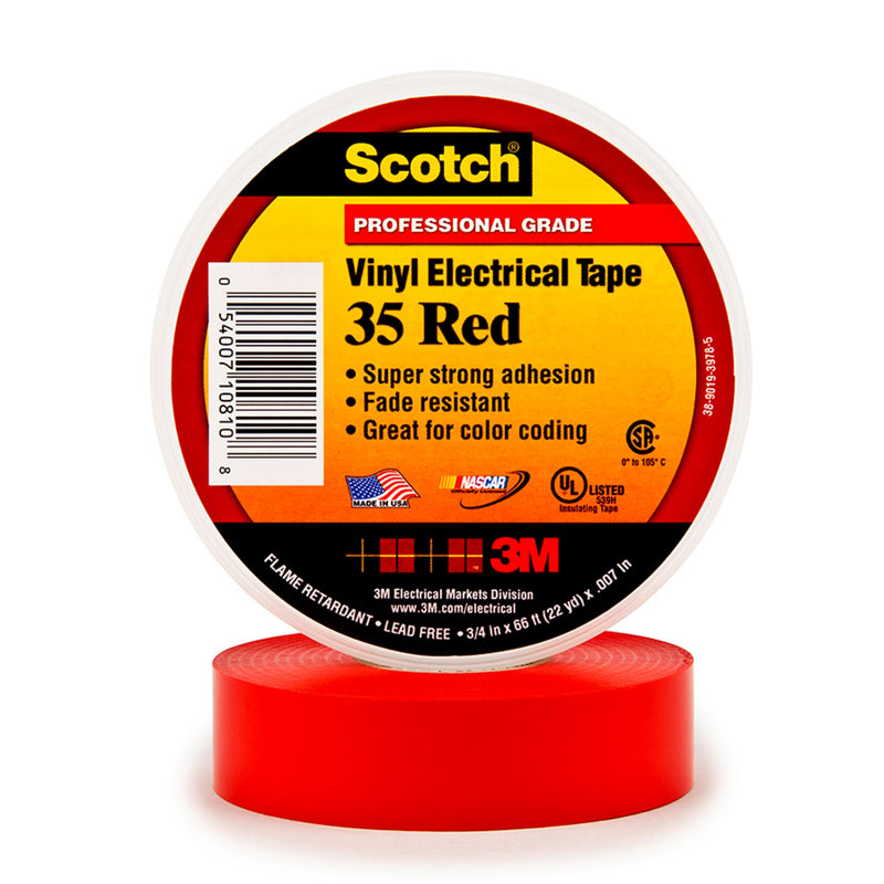 3M - Klebeband PVC Elektro-Isolierband Scotch 35-19X20RDNEW 19 mm x 20 m, rot
