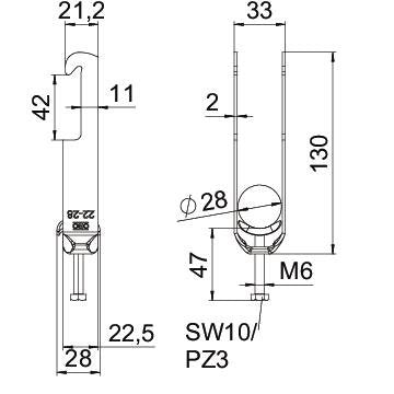 OBO Bettermann - Bügelschelle BS-W2-M-28 FT 2-fach − 50 Stück