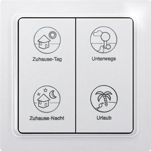 Eltako - Sender/Fernbedienung für Installationsschalterprogramme Profiltaster F4PT-wg Tipp-Funk, 4-Kanal