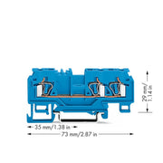 WAGO - Durchgangs-Reihenklemme 3-Leiter-Durchgangsklemme 880-684/999-940 4mm² − 100 Stück