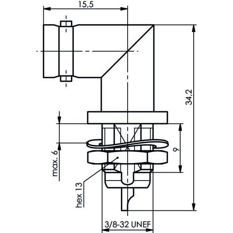 Telegärtner - Koax-Steckverbinder BNC-Winkelkabeleinb. 100023409 50Ohm löt UG1098/U − 5 Stück