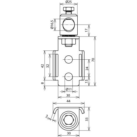 DEHN - Zubehör/Ersatzteile für Erdung und Blitzschutz Bügel f.Spannbänder BB SPB30 BB16 V2A AL B30mm NIRO