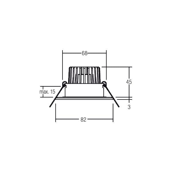 Brumberg Leuchten - Downlight/Strahler/Flutlicht LED-Einbaustrahler 40375423 3000K edelst. dimm