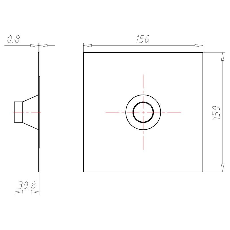 Kaiser - Zubehör/Ersatzteile für Dose/Gehäuse für Montage in der Wand/Decke Rohrmanschette 9079-49 D25-32 mm Alu-Butyl