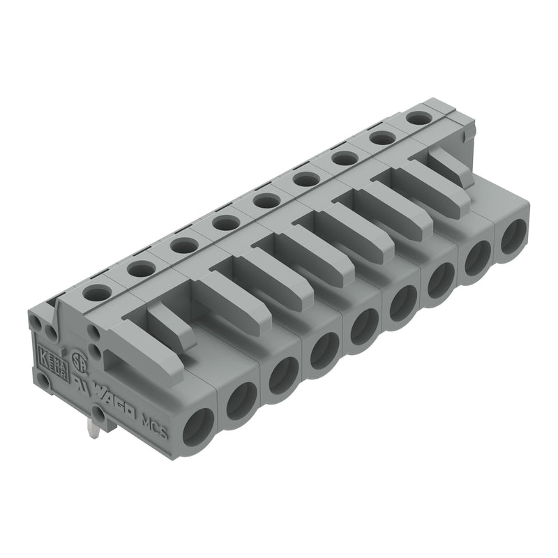 WAGO - Leiterplattensteckverbinder THT-Federleiste abgewink. 232-239 Rastermaß 5mm,grau − 50 Stück