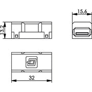 Telegärtner - Modulare Kupplung STX USB Kupplung f-f Typ A 100007529 schwarz