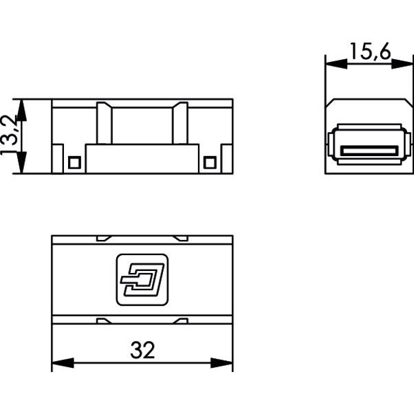 Telegärtner - Modulare Kupplung STX USB Kupplung f-f Typ A 100007529 schwarz