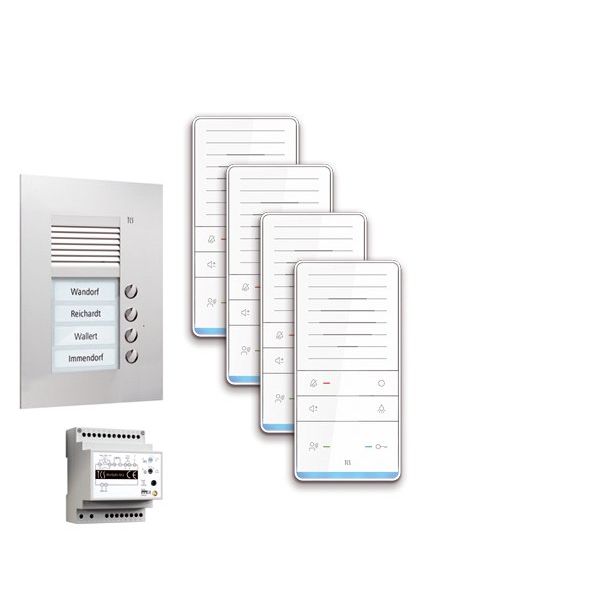 TCS Tür Control - Türsprech-Set audio:pack Unterputz f.4WE PAUF041/001 m. Außenstation PUK