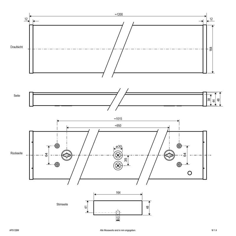 EVN Lichttechnik - Mechanisches Zubehör/Ersatzteile für Leuchten Blindmodul 1200mm APS12BM