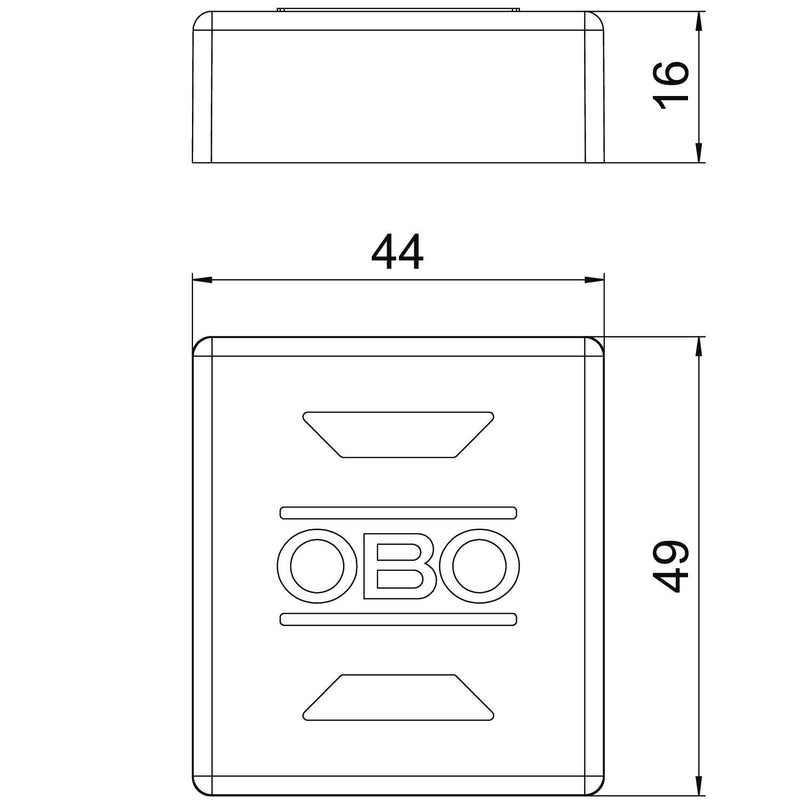 OBO Bettermann Vertr - Zubehör/Ersatzteile für regenerative Energieerzeugung Endkappe für Trägerprofil EK 45 S 44x49x16 PE sw  − 20 Stück